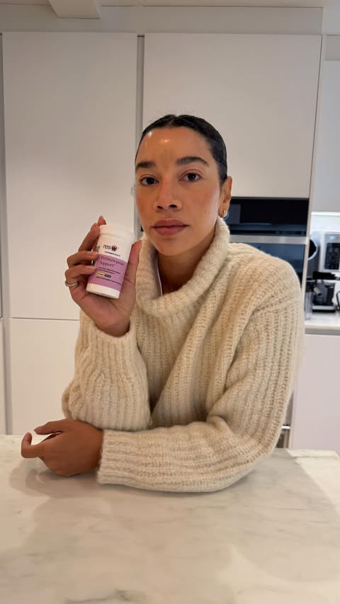 Instagram post by @hannahbronfman for Resbiotic. Caption reads: I had no idea menopause could start in your 30s…....