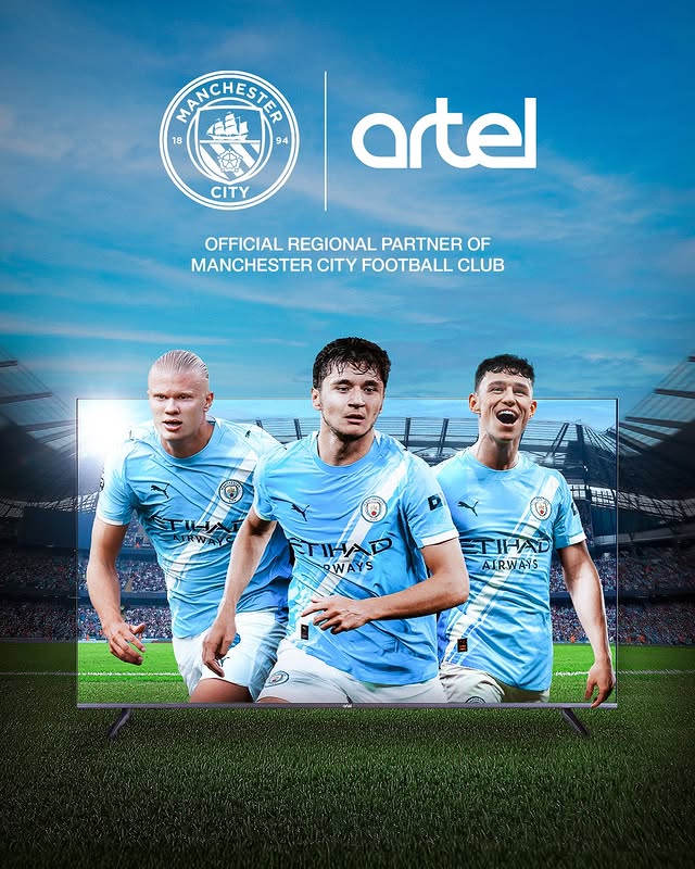 Instagram post by @artel_official for Manchester City. Caption reads: Manchester City has today announced a new regional....