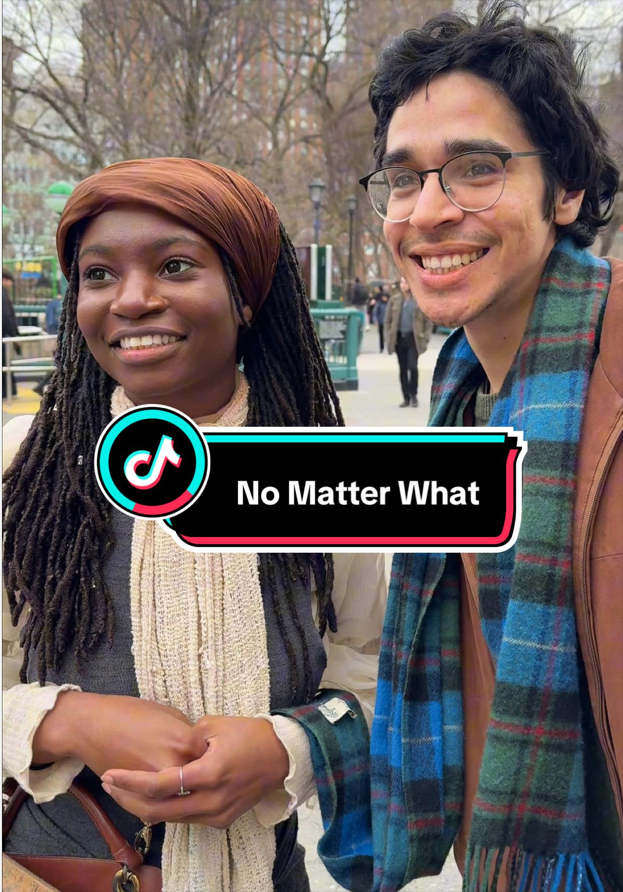 TikTok post by @meetcutesnyc for Peacock TV. Caption reads: Ketura and Julián clearly have built a foundation....