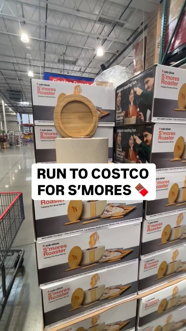 Instagram post by @costcofam4u for solostove. Caption reads: 🔥 SOLO STOVE S’MORES FIRE BOWL SET
🍫....