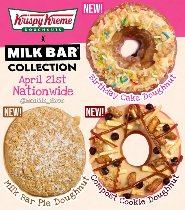 Instagram post by @markie_devo for Krispy Kreme Doughnuts. Caption reads: When two of my fav brands collide!🙌🏻👯 Krispy....