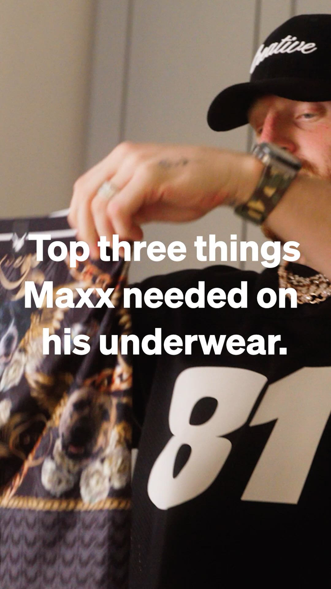 Instagram post by @maxxcrosby for SAXX Underwear. Caption reads: THE ESSENTIALS NOTHING LESS @saxxunderwear.
