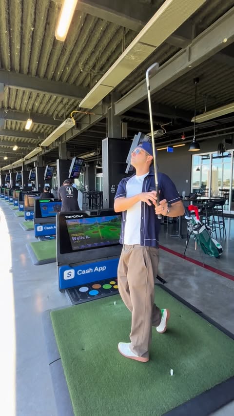 Instagram post by @wellsadams for Topgolf. Caption reads: @topgolf and @uber just teamed up to [...].