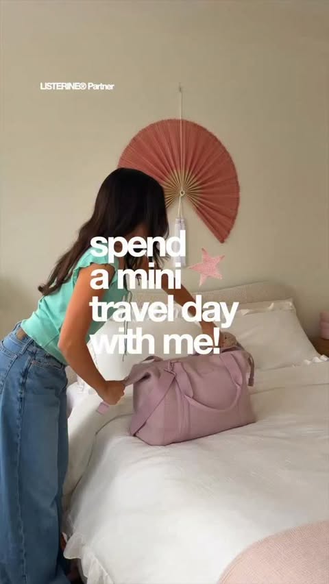 Instagram post by @mckennasalazar for LISTERINE. Caption reads: #LISTERINEpartner Mini travel day in my life ft.....