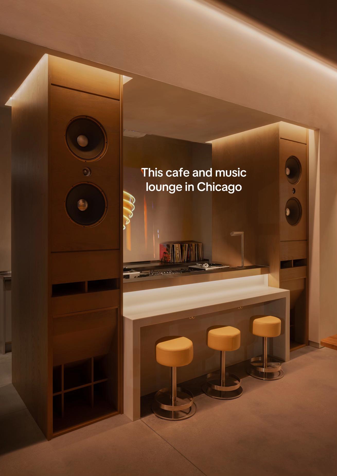 TikTok post by @zuresolaris for Monos. Caption reads: ZS Spaces: Postcard 📍Chicago, Illinois.. design....