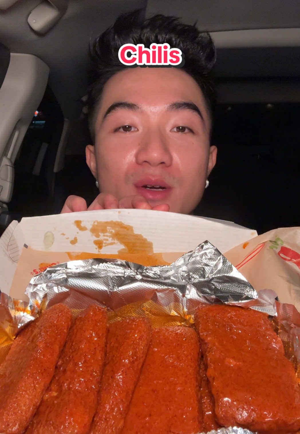 TikTok post by @dlameats for OLIPOP. Caption reads: [...] most INSANE cheesepulls at Chilis w/ @OLIPOP....