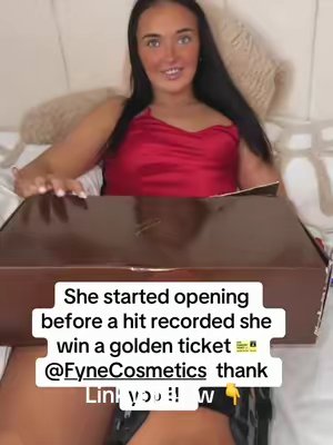 TikTok post by @natallieh82 for Fyne Cosmetics. Caption reads: [...] #fyp #glasgow #goldenticket #fyne @Fyne....