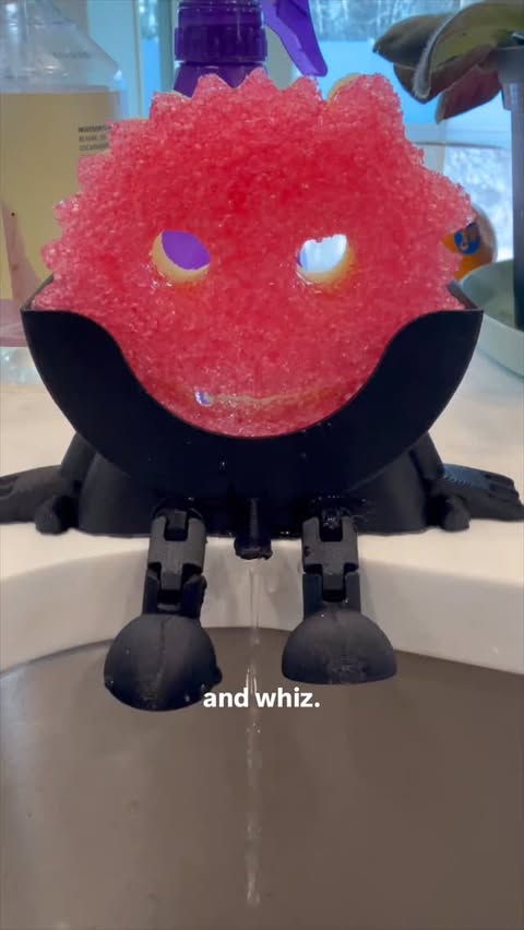 Instagram post by @mr.jimmychang for ELEGOO. Caption reads: [...] I printed this Scrub Daddy holder on my....