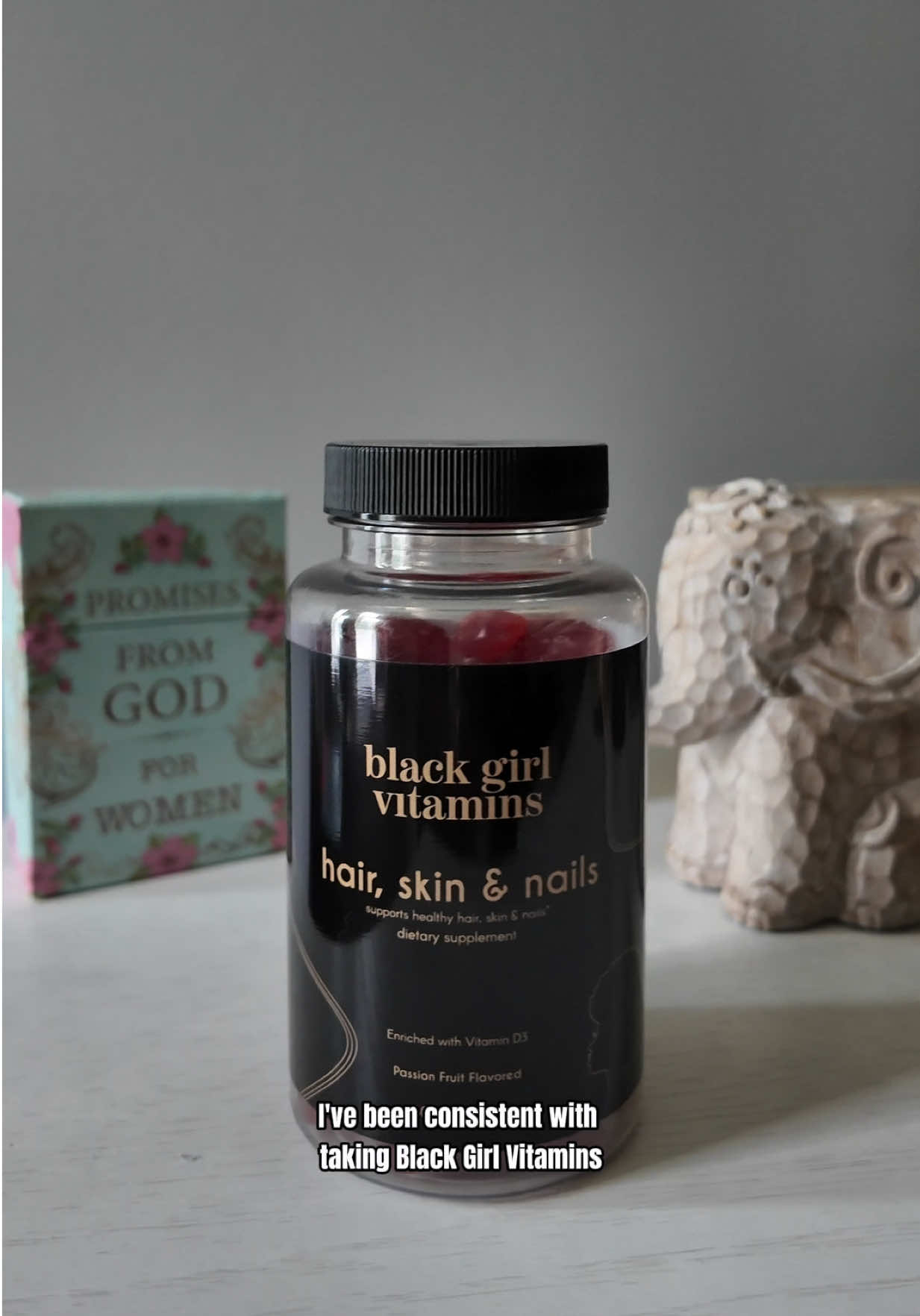 TikTok post by @amour.chanell_ for Black Girl Vitamins. Caption reads: [...] my hair growth! 🤩 @OfficialBGV....
