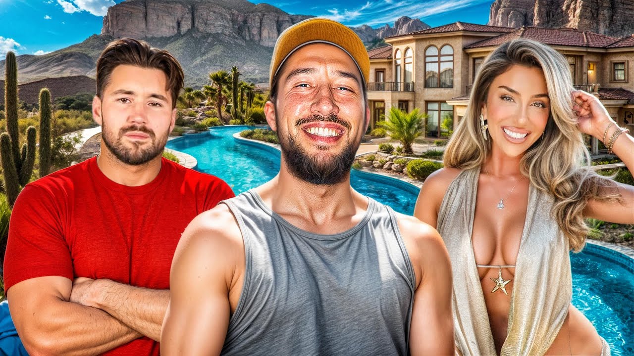 YouTube post by @MikeMajlakVlogs for Breath Death. Caption reads: We Rented A $40,000,000 Lazy River House | The....