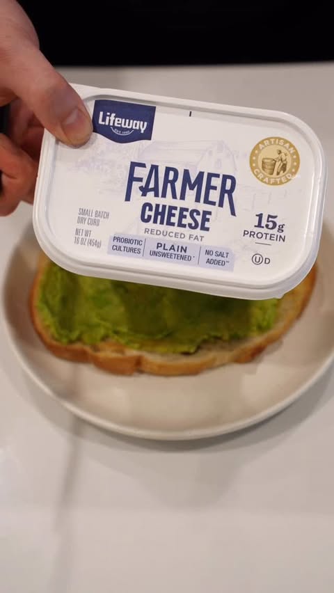 Instagram post by @justinanderson_fit for Lifeway Foods. Caption reads: Easy high protein avocado toast with @lifewaykefir....