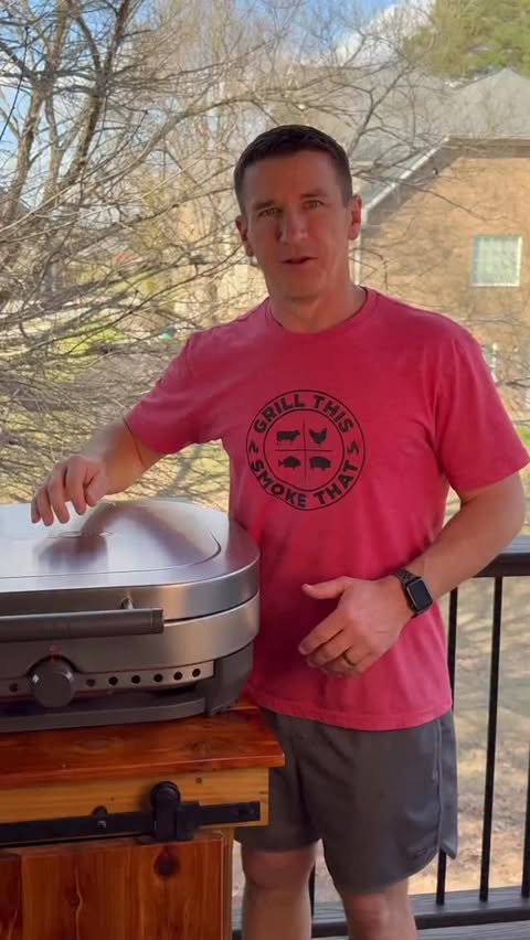 Instagram post by @grillthissmokethat for Solo Stove. Caption reads: [...] 22” Stainless Steel Griddle from @solostove.....