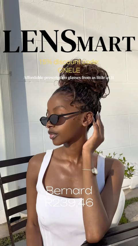 Instagram post by @onele__m for Lensmart. Caption reads: [...] glasses? Get your eyewear from....