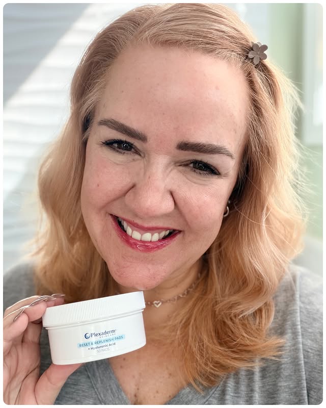 Instagram post by an influencer for Plexaderm. Caption reads: 📢 Spotlight Monday with @plexaderm Reset and....