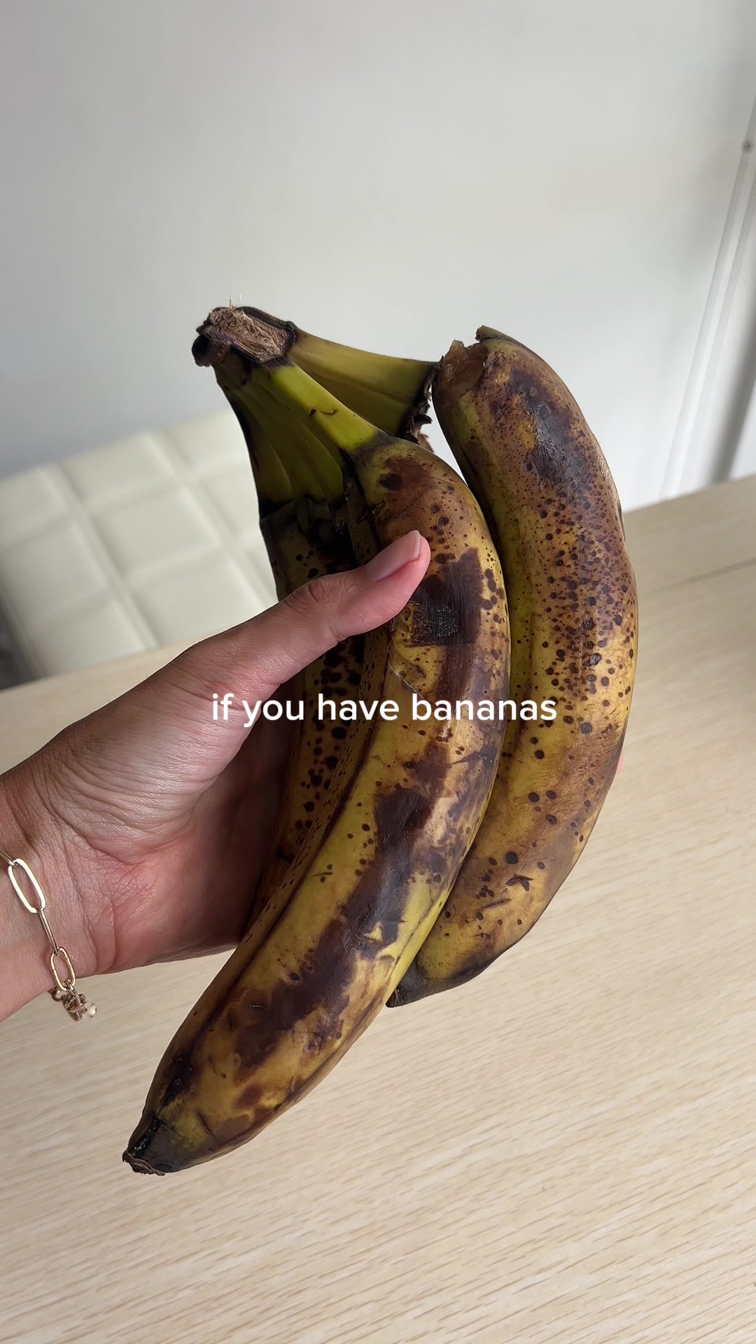TikTok post by @emwada for Wellious. Caption reads: [...] make:  — 1 ripe banana  — 1 scoop of....