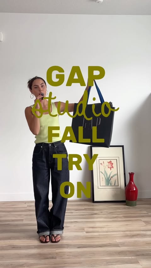 Instagram post by @leah.grace.xo for Gap. Caption reads: Ty @gap <3333 #gappartner #tryonhaul #fall2026....