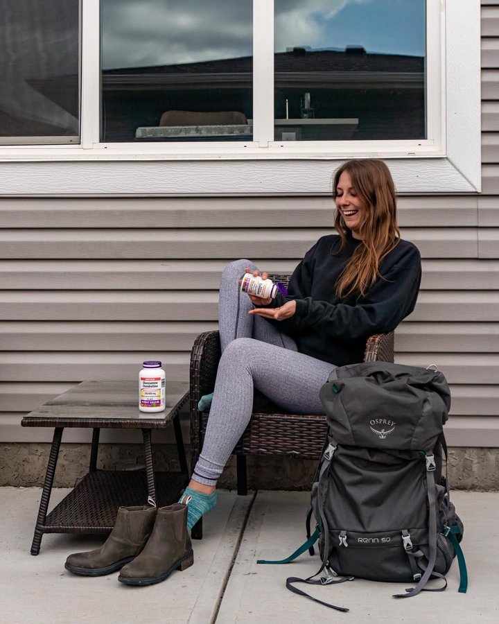 Instagram post by @michelle.outdoors for Webber Naturals. Caption reads: [...] I’ll be hiking this summer! 🥾....