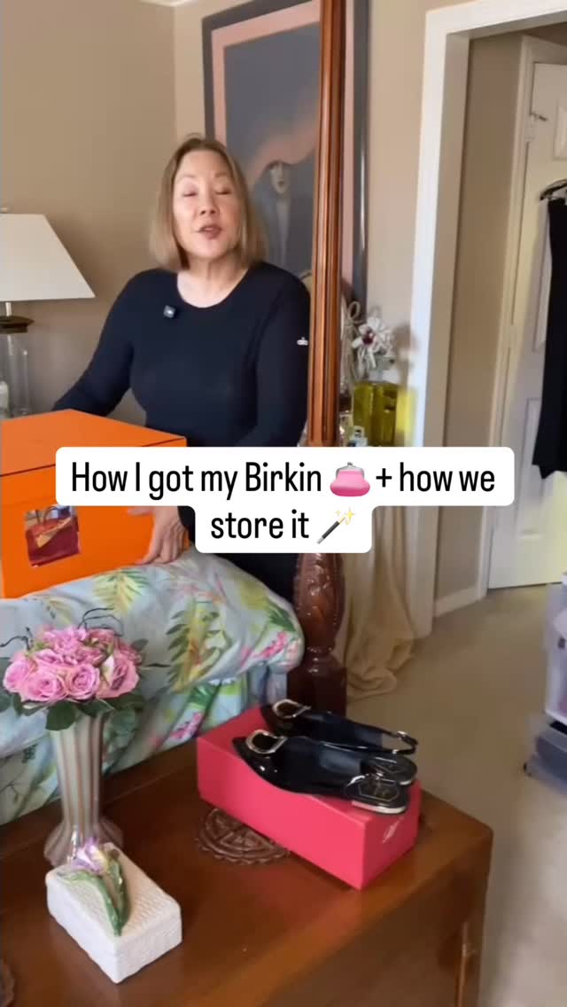 Instagram post by @pattipao1 for Hermès. Caption reads: My mom, Joanne, and I are sharing the story behind....