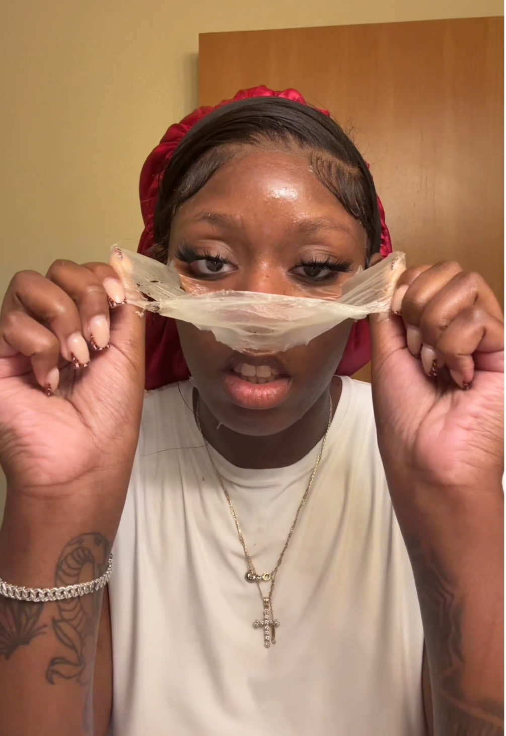 TikTok post by @mamarissax2 for APRILSKIN. Caption reads: These 2 baddies always do their job, unlike YALL!!....