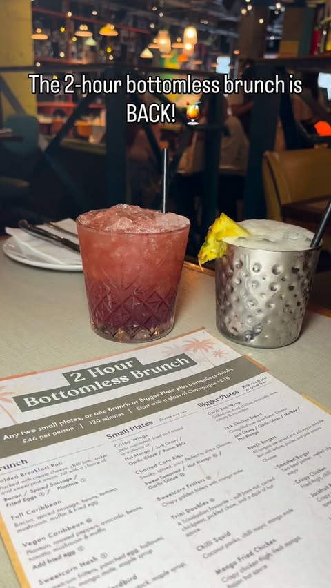 Instagram post by @pandk_eat for Turtle Bay Restaurants. Caption reads: 🍹🌴 Great news… @turtlebayuk has brought back its....