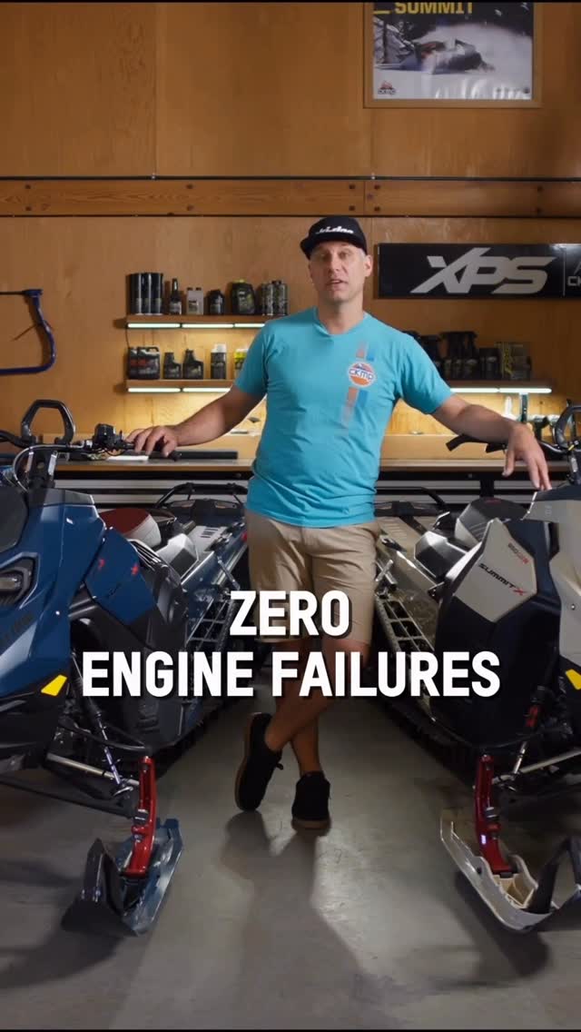 Instagram post by @carlkustermtnpark for Ski-Doo. Caption reads: 175,000 kilometers. Zero engine failures. One....
