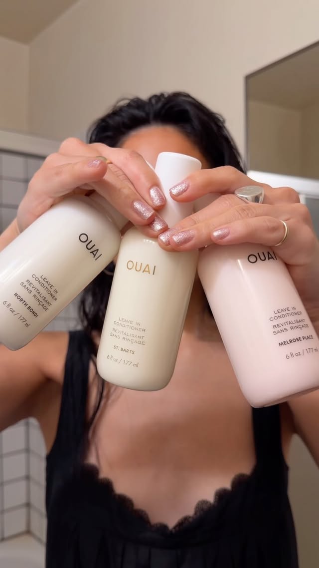 Instagram post by @jessaminesblack for OUAI. Caption reads: @theouai’s Leave In Conditioner is like a tall....