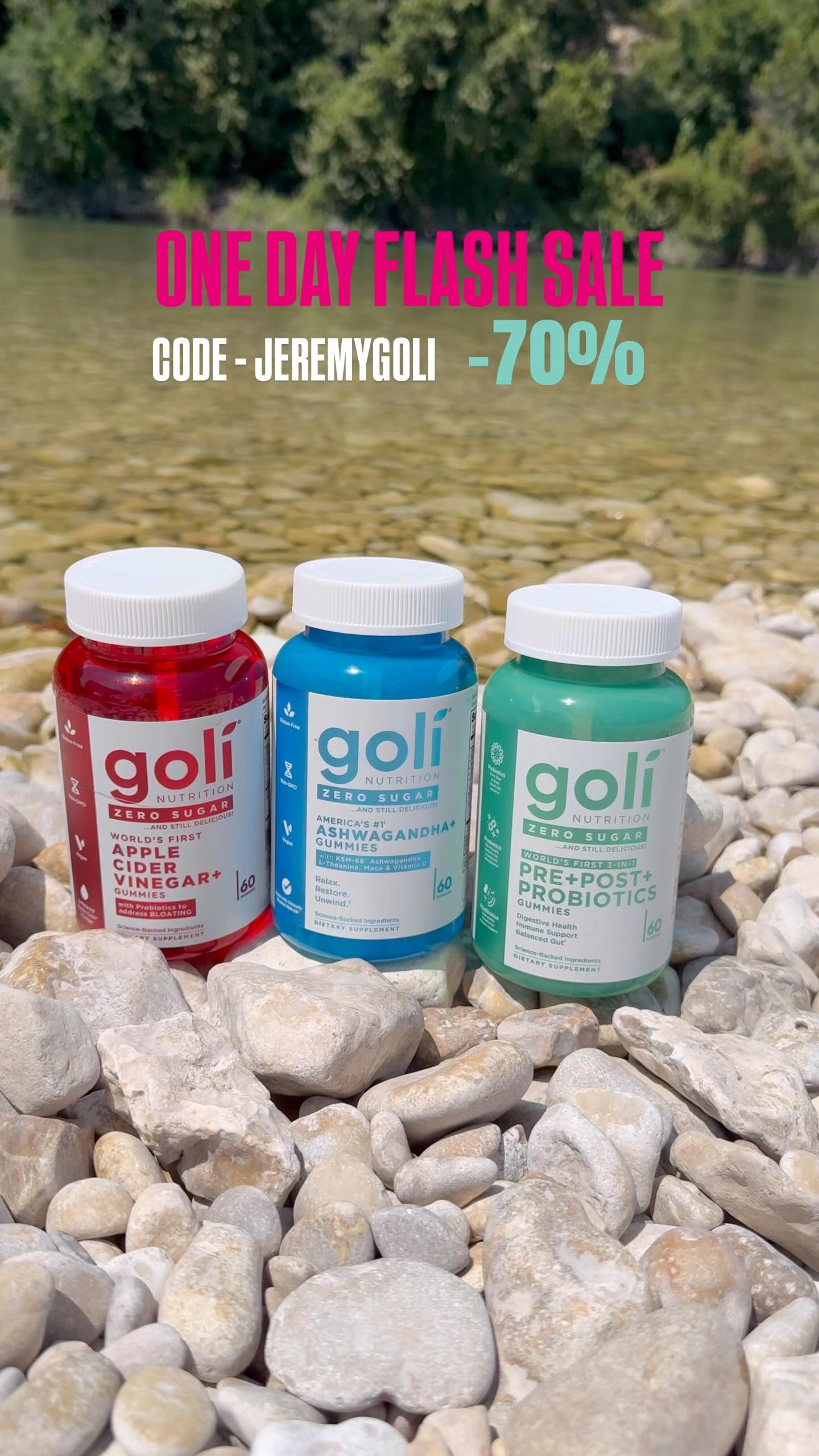 Instagram post by @jeremylancetx for Goli. Caption reads: GOLI SALE! #ad ZERO SUGAR!! Grab your [...].