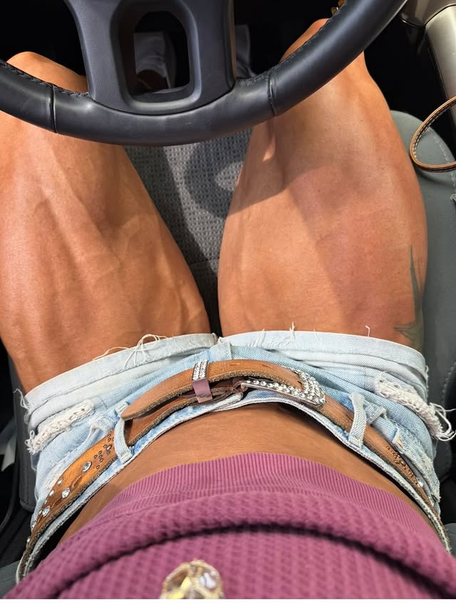 Instagram post by @justinealbert_ifbbpro for Axe & Sledge Demo Crew. Caption reads: Pic in jeans shorts is from a day after the....