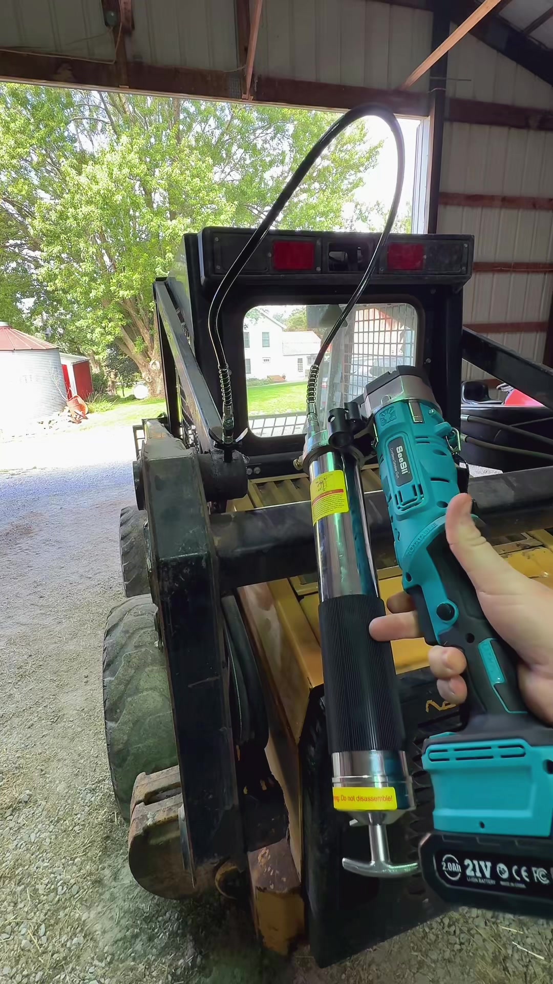 TikTok post by @coppercactuscollective for Seesii. Caption reads: Electric Grease Tool by @SEESII Tools #farmtok....