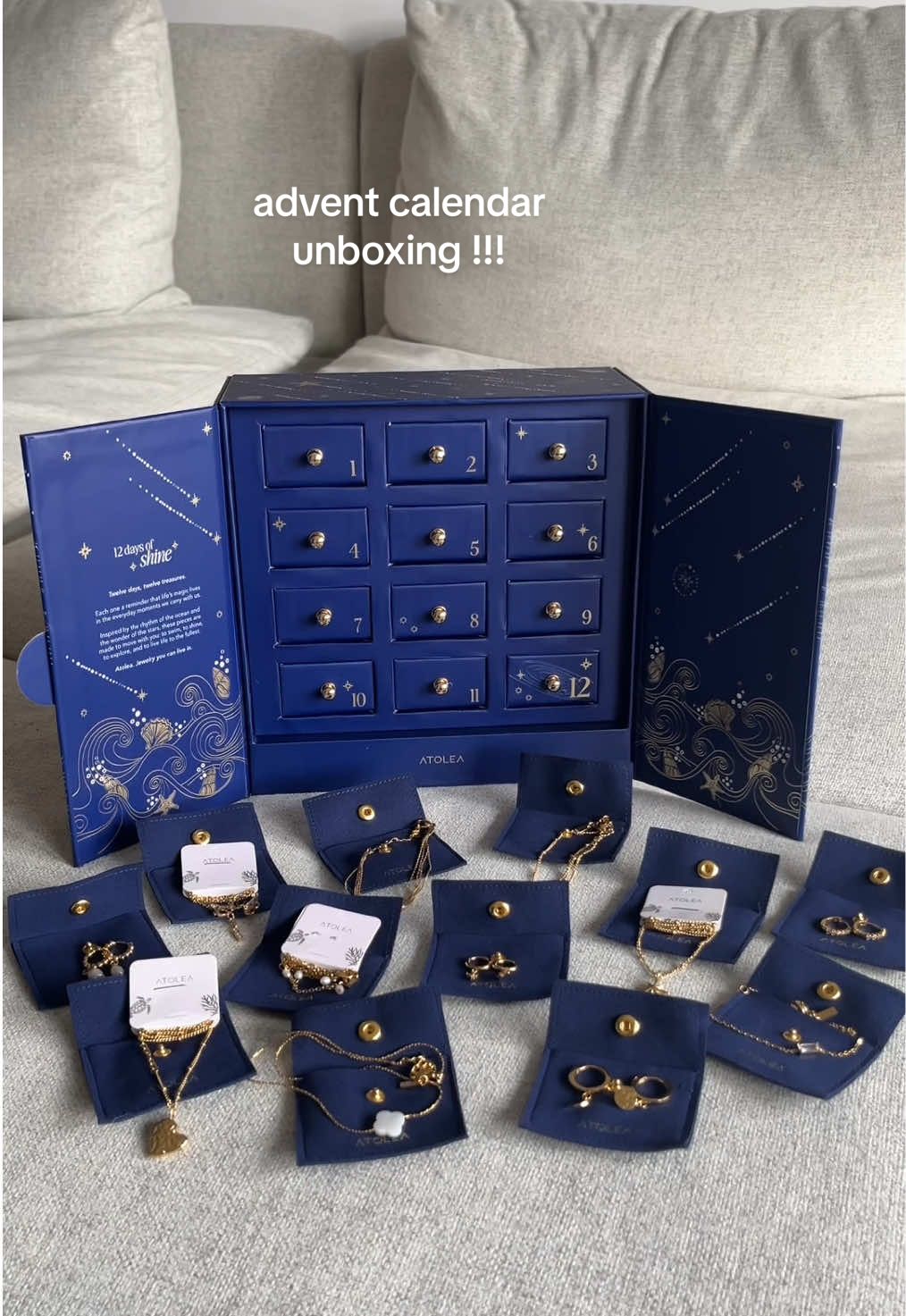 TikTok post by @lillasdiary for Atolea Jewelry. Caption reads: Got an exciting package today in the mail!!....