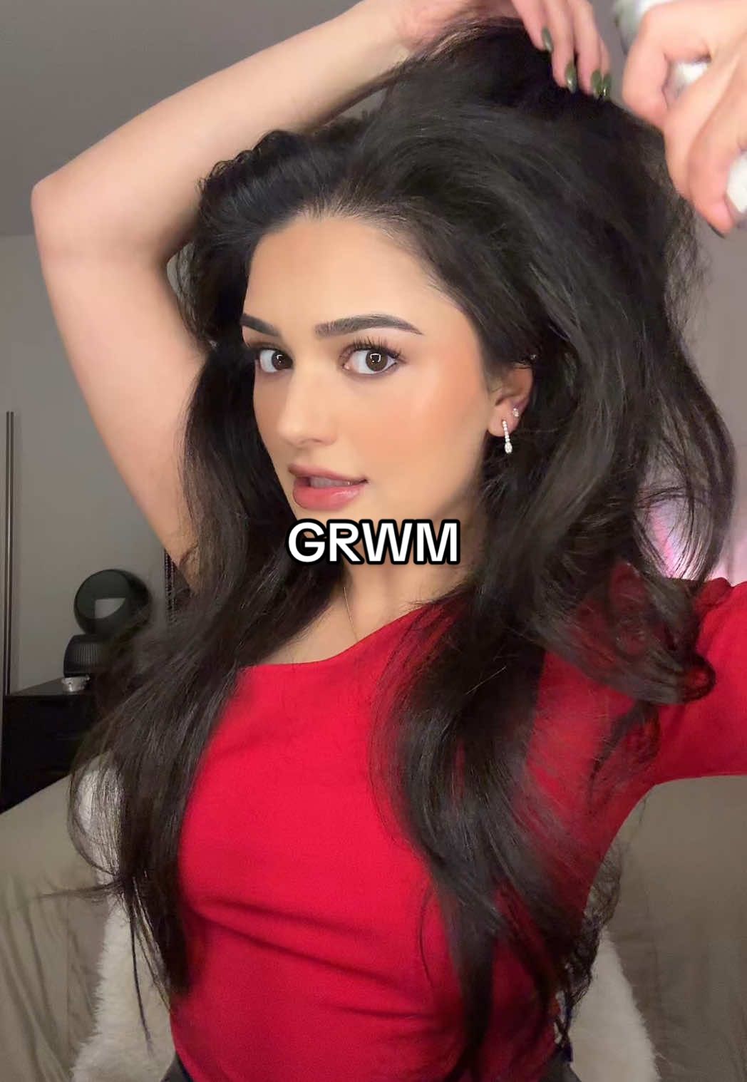 TikTok post by @cakeshak for Color Wow Hair. Caption reads: finish getting ready with me! I’ve linked....