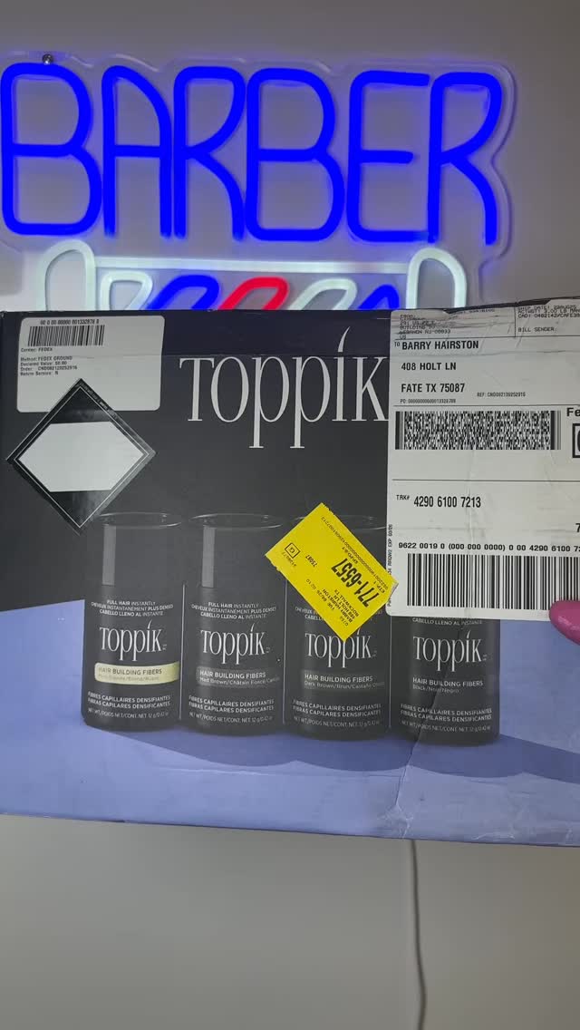 Instagram post by @thestarsbarber for Toppik. Caption reads: Confidence in a bottle 💪🏽✨ Huge thanks to Team....