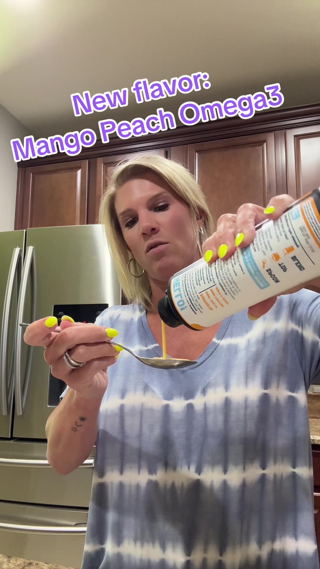 TikTok post by @thamillsfam for Barlean's. Caption reads: Love taking this daily. @Barlean's  New Flavor-....