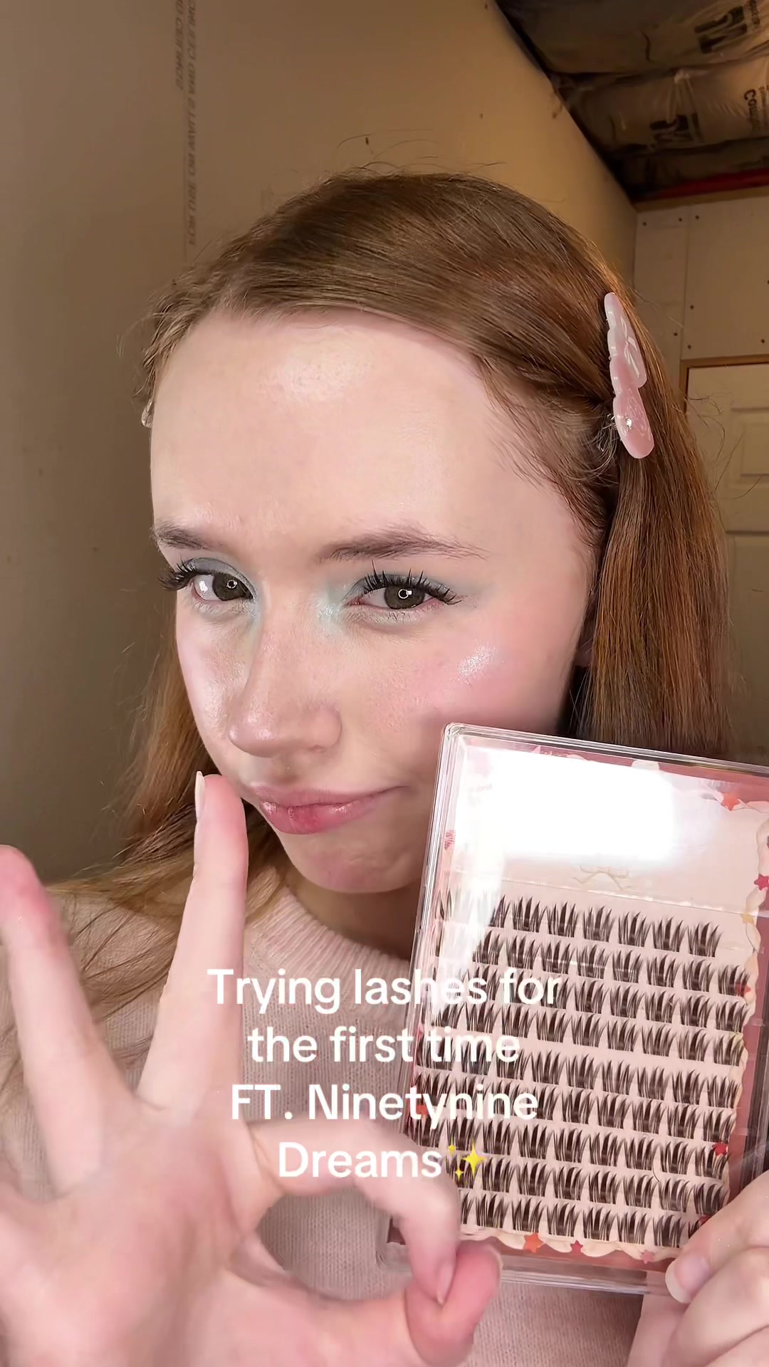 TikTok post by @withluv_emma for Ninetynine Dreams. Caption reads: These lashes from @NinetynineDreams @Ninetynine....