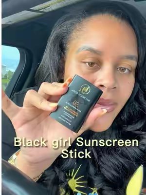TikTok post by @_jhanell_ for Black Girl Sunscreen. Caption reads: [...] the go or an easy application ☺️ @Black Girl....