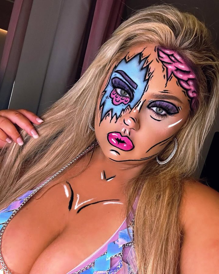 Instagram post by @chelsea_bananas for Boldface Makeup. Caption reads: [...] Take Liquid Eyeliner Lashes:....