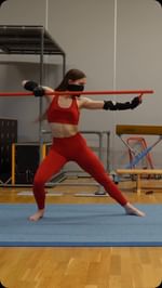 Instagram post by @sofiadoingstunt for Mortal Kombat. Caption reads: SKARLET FROM @mortalkombat 11 COMES TO LIFE🩸⚔️....