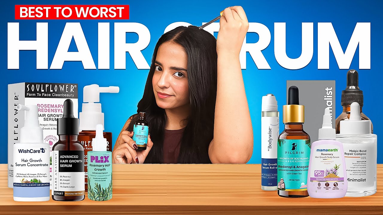YouTube post by @Tanyaharchani for My Haul Store. Caption reads: [...] Rosemary Hair Growth Advanced Serum My Haul....