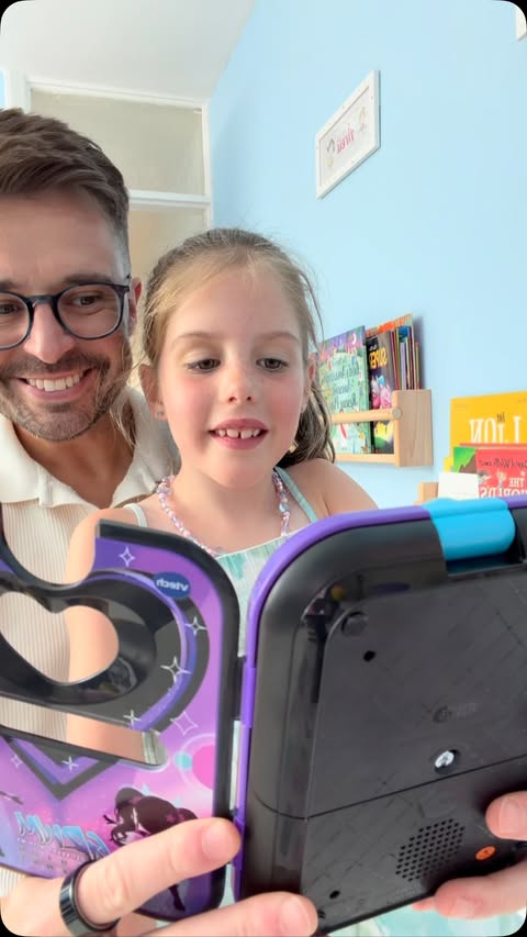 Instagram post by @johnejreynolds for VTech USA. Caption reads: AD My daughter plans my outfit and I can’t say no!....