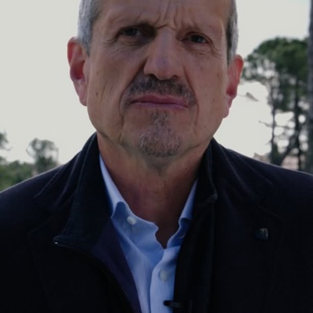Instagram post by @lifeofsteiner for Amazon Web Services. Caption reads: Guenther Steiner. @f1 Legend & expert. Listen in....