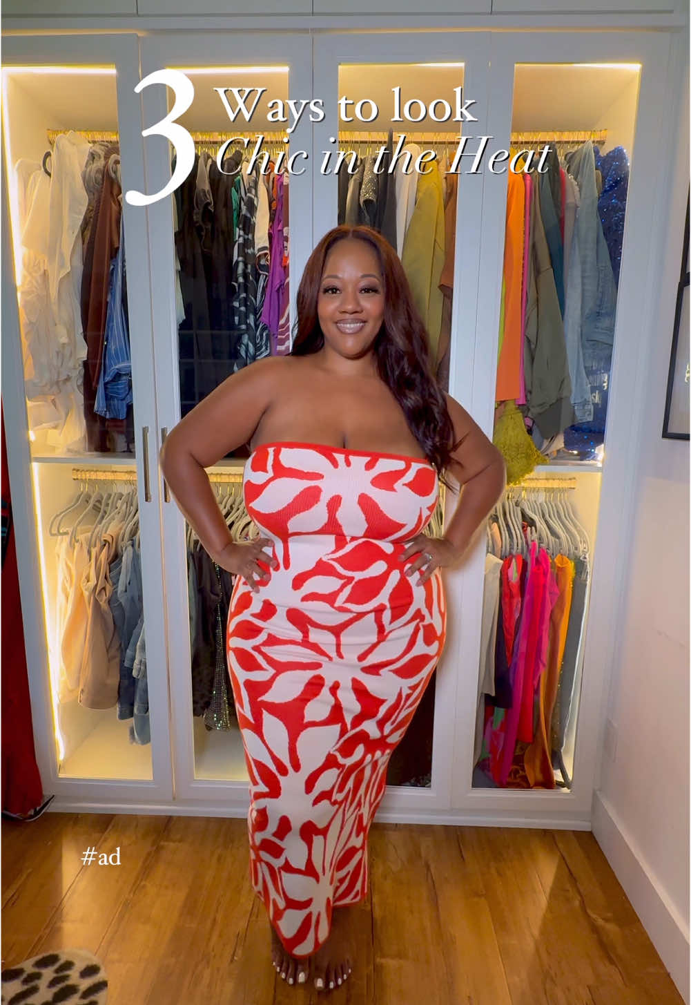 TikTok post by @trendycurvy for TJ Maxx. Caption reads: #ad Hot girl Summer indeed…but let’s do it the....