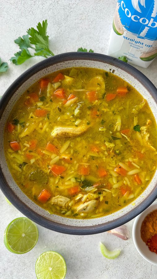 Instagram post by @littlekalegirl for Cocobella. Caption reads: Cooler weather is here, which means soup season is....