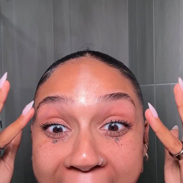 Instagram post by @palomahendersonn for Makeup Revolution. Caption reads: #ad say goodbye to smudgy mascara and say hello to....