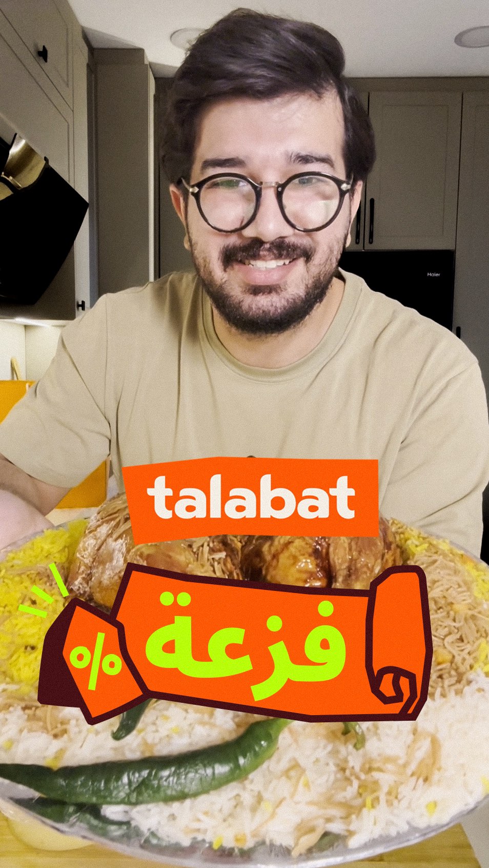 Instagram post by @mohammed_zilzal for talabat. Caption reads: سلطة سيزر بس معدلة، وياها فزعة من....