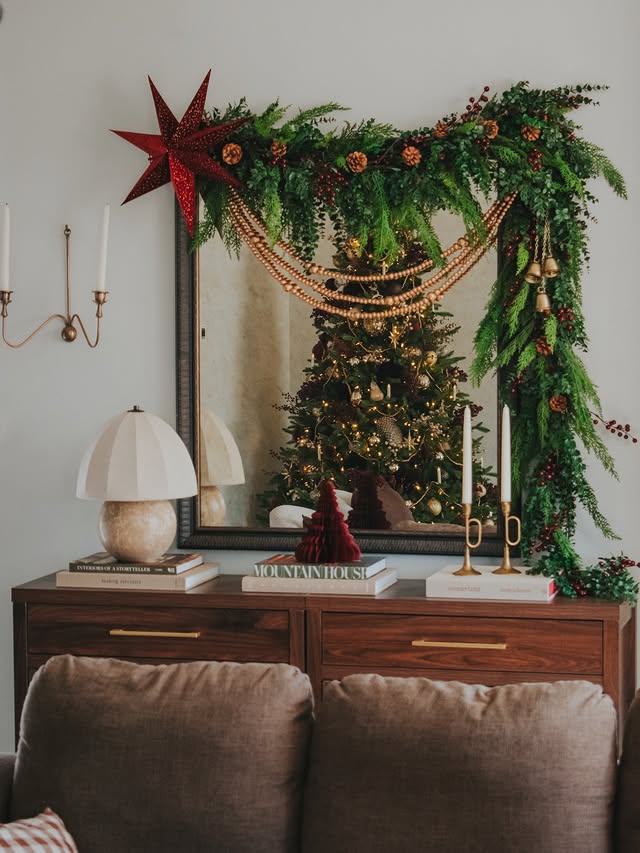 Instagram post by @athomewith_grace for Afloral. Caption reads: [...] room, and the beautiful garland from....