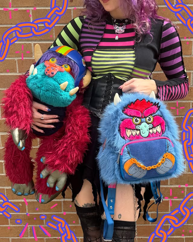 Instagram post by @emma.monsterr for loungefly. Caption reads: [...] are your friends too) here✨👹🧡💙💕....