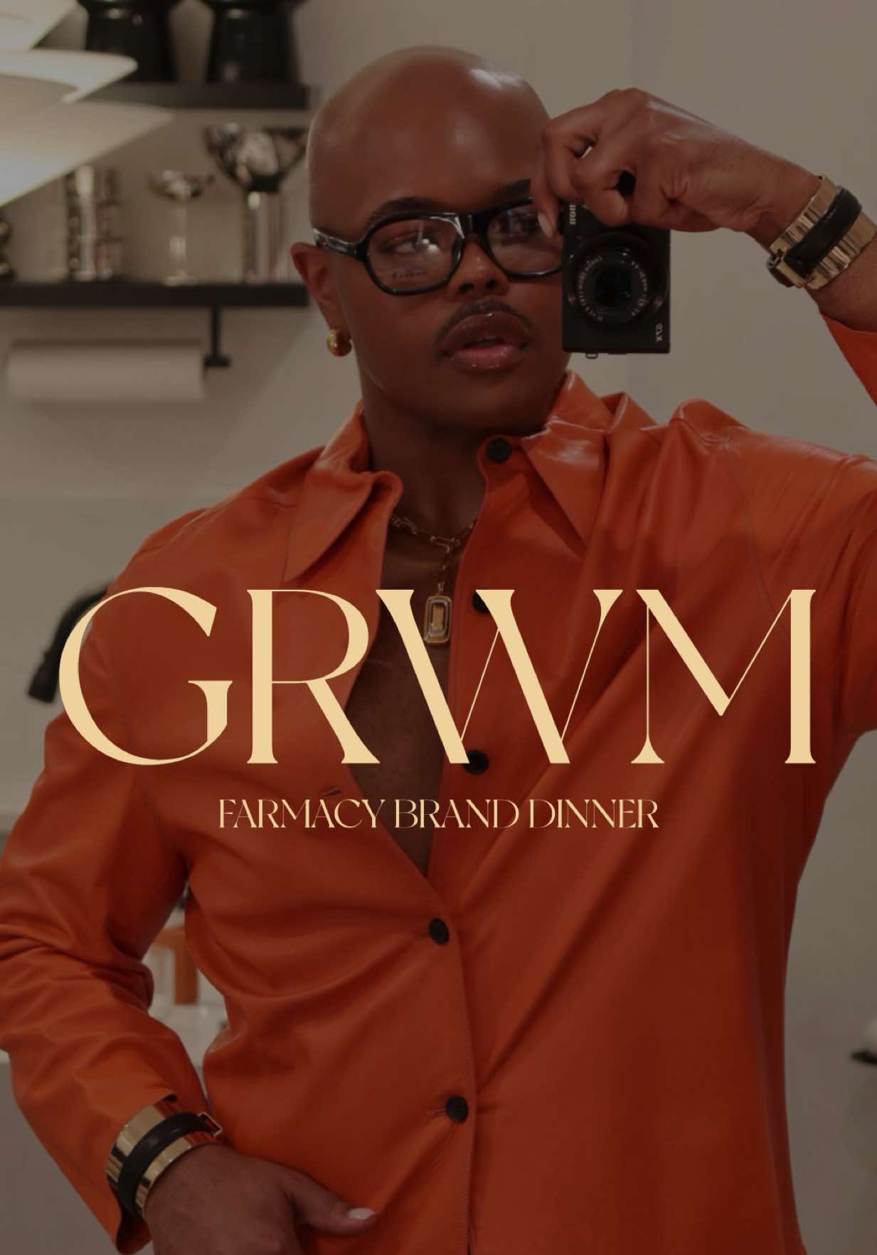 TikTok post by @seangarrette for FarmacyBeauty. Caption reads: GRWM: First brand dinner of 2026, and of course....