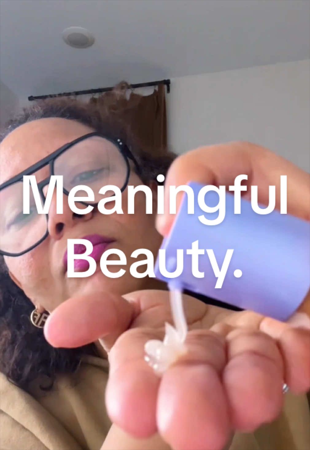TikTok post by @clicklifewliz for Meaningful Beauty. Caption reads: [...] skin said THANK YOU immediately.....