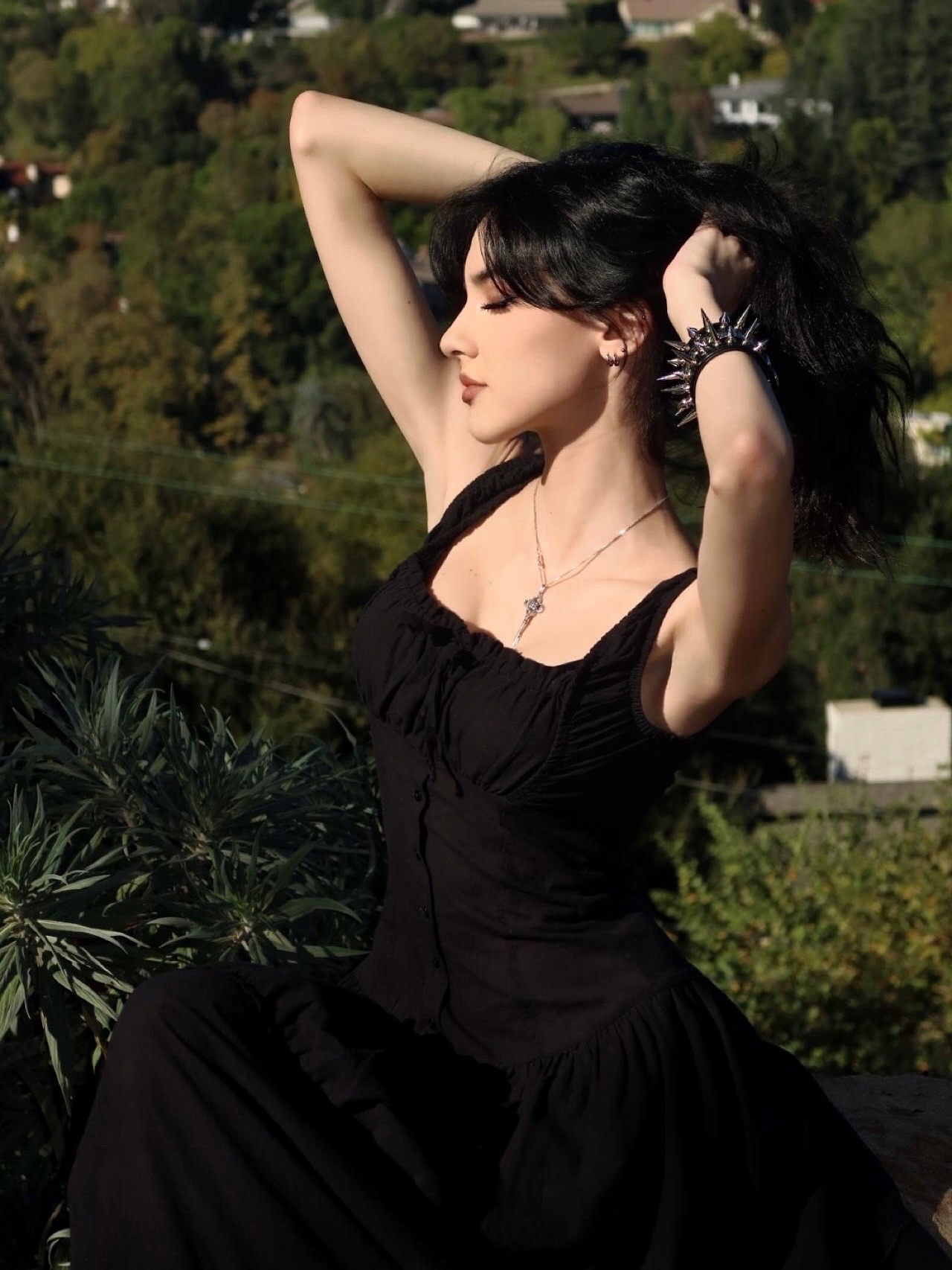 Instagram post by @rachelchaleff for Frankies Bikinis. Caption reads: me ft. the pizza I made 
okay be honest. if I made....