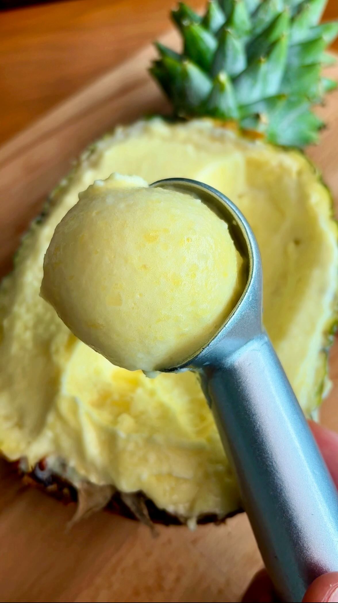 Instagram post by @thechefoutwest for thefeedfeed. Caption reads: 3 Ingredient Pineapple Sorbet! 🍍🍍

Well, I am....
